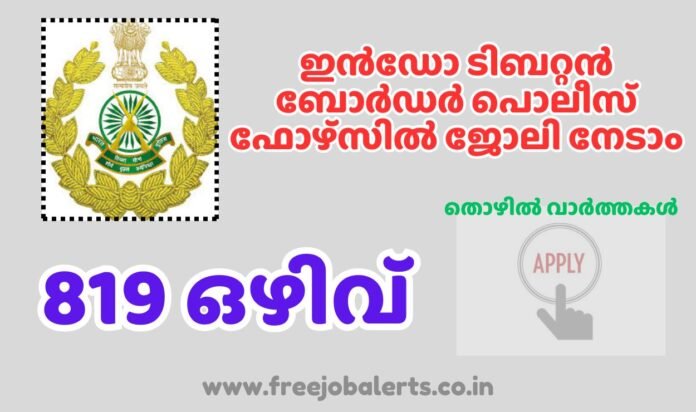 Indo Tibetan Border Force Recruitment 2024