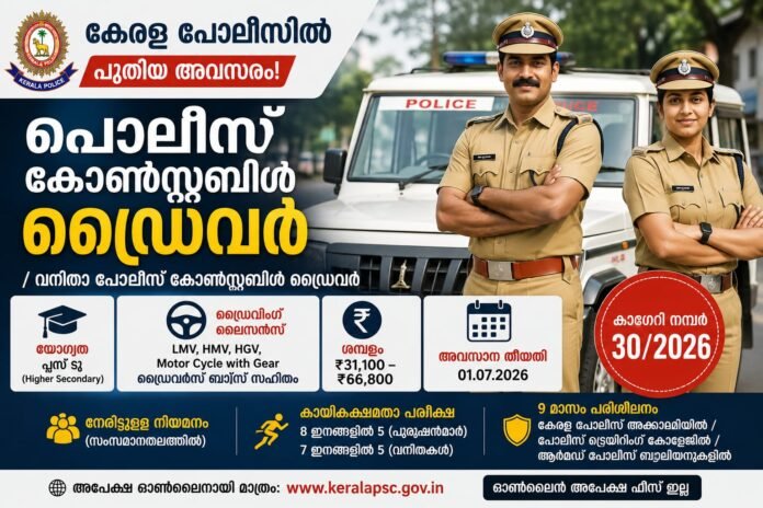 kerala police driver jobs